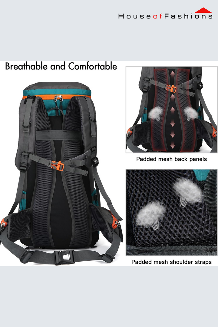 65L Waterproof Hiking Backpack with Rain Cover – Outdoor Travel & Camping Backpack