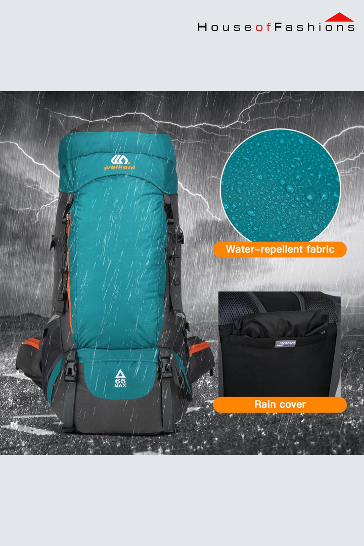 65L Waterproof Hiking Backpack with Rain Cover – Outdoor Travel & Camping Backpack