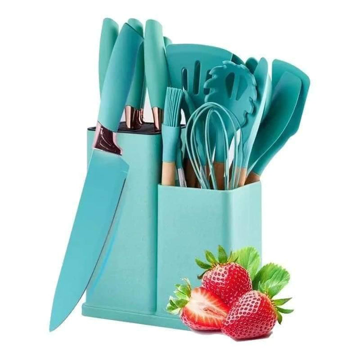 19pcs silicone kitchen utensil and Kitchen Knife Set house of fashions 2