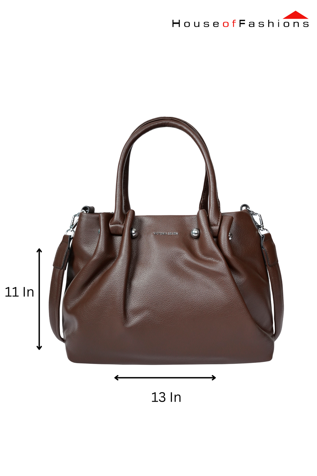 Classic Brown Structured Pu Leather Handbag