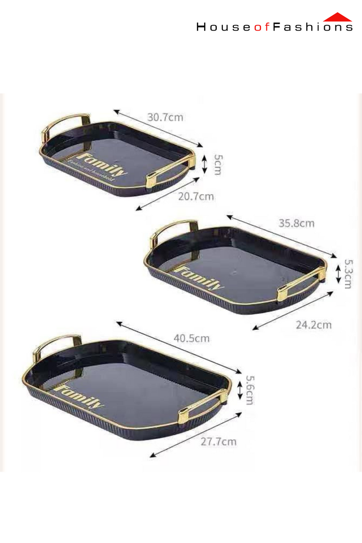 3-Piece Melamine Tray Set – Durable Serving Trays in Different Sizes for Kitchen & Dining | Sri Lanka