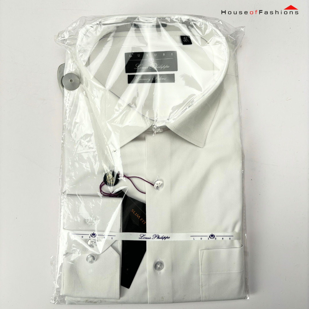 Louis Philippe long Sleeve White Shirt - Slim Fit