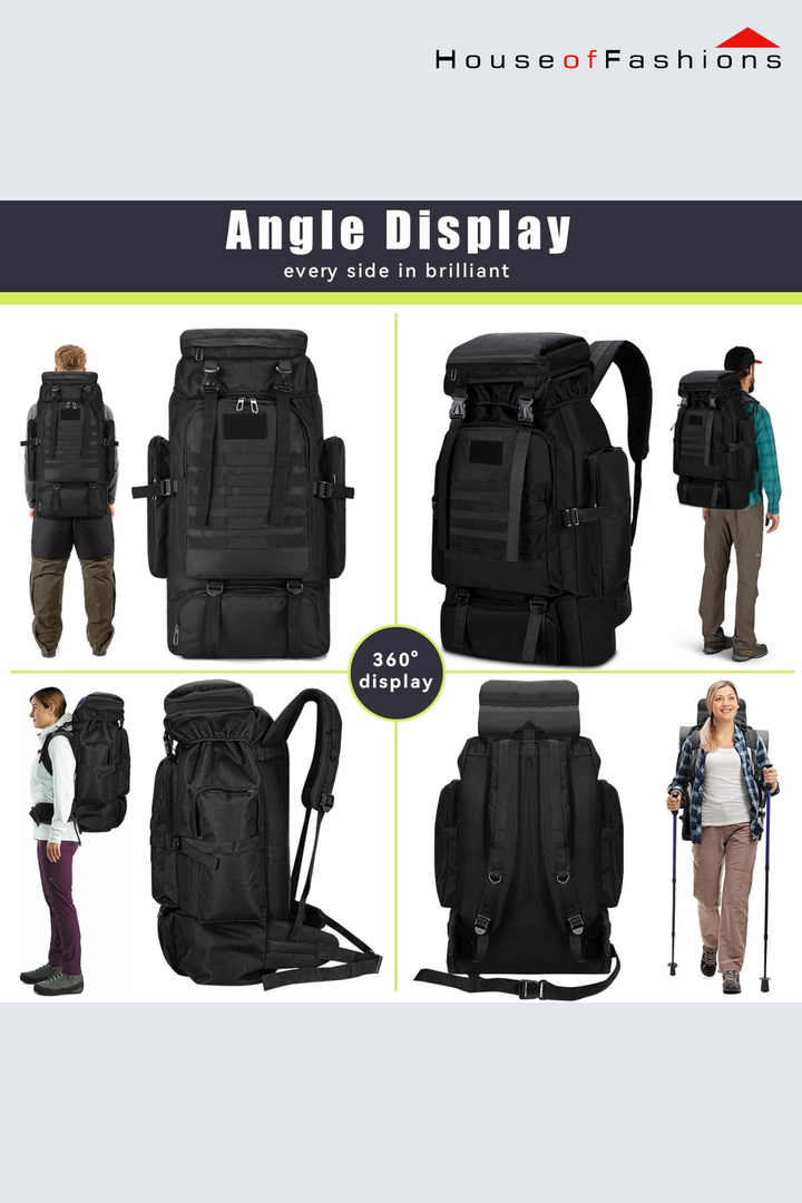 80L Hiking Backpack for Men & Women – Waterproof Outdoor Travel & Trekking Backpack