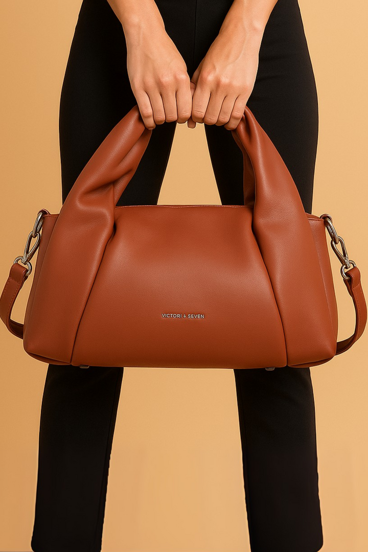 Victoria Seven Rust Knot Handle Handbag