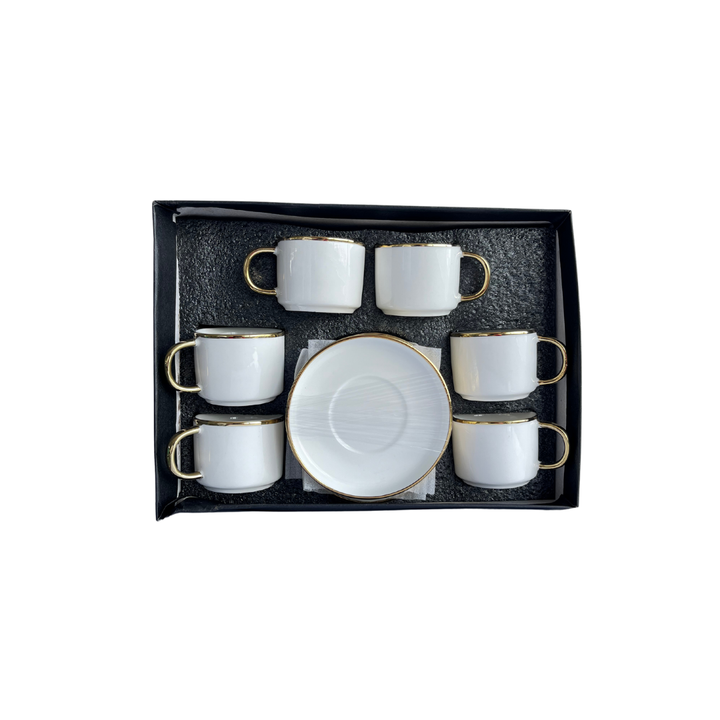 Turkish Coffee Cup Porcelain Cup and Sauce - White Color