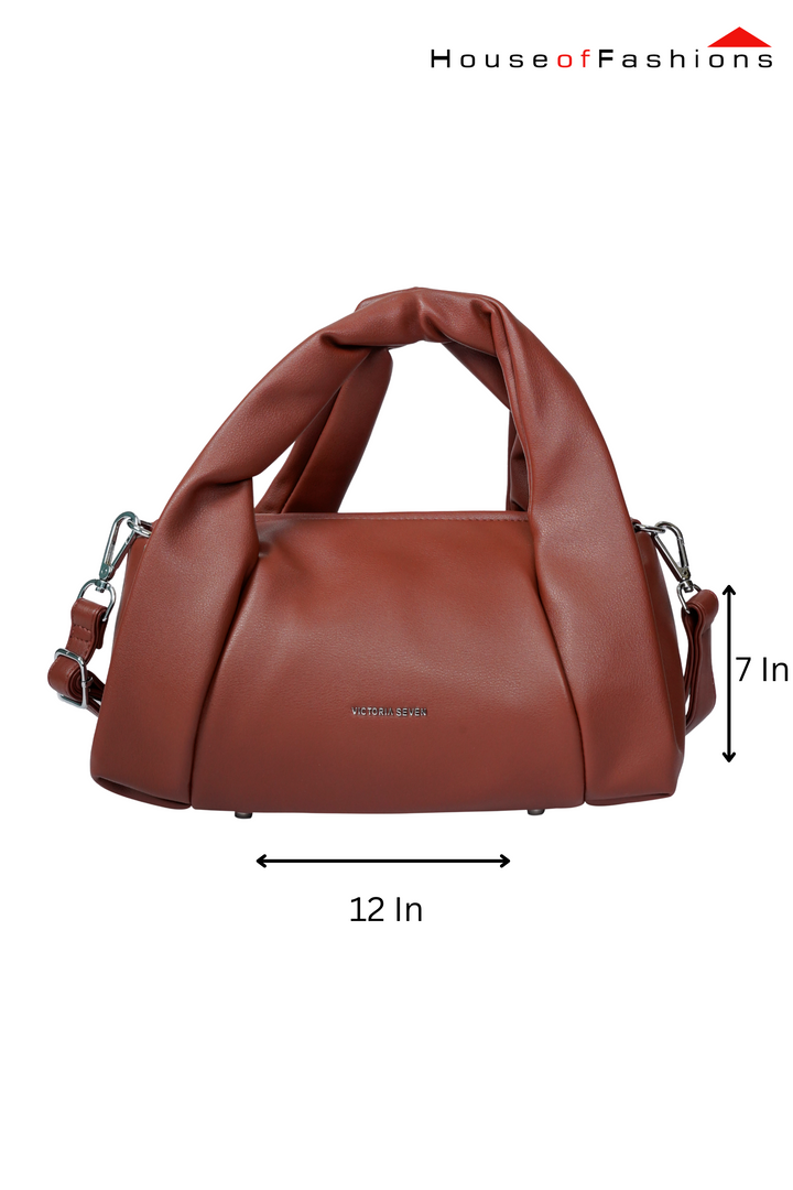 Victoria Seven Rust Knot Handle Handbag