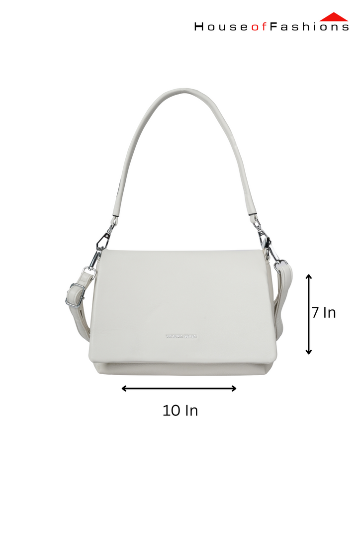 Elegant White Structured Shoulder Bag – Victorian Seven