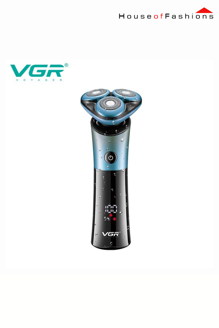 VGR V-326 Premium Electric Shaver – Digital Display | 3D Rotary Head | Waterproof | Fast USB Charging