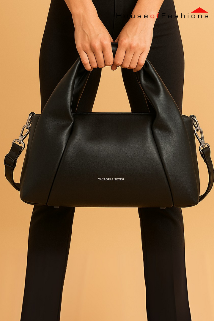 Black Twisted Handle Shoulder Bag – Victoria Seven