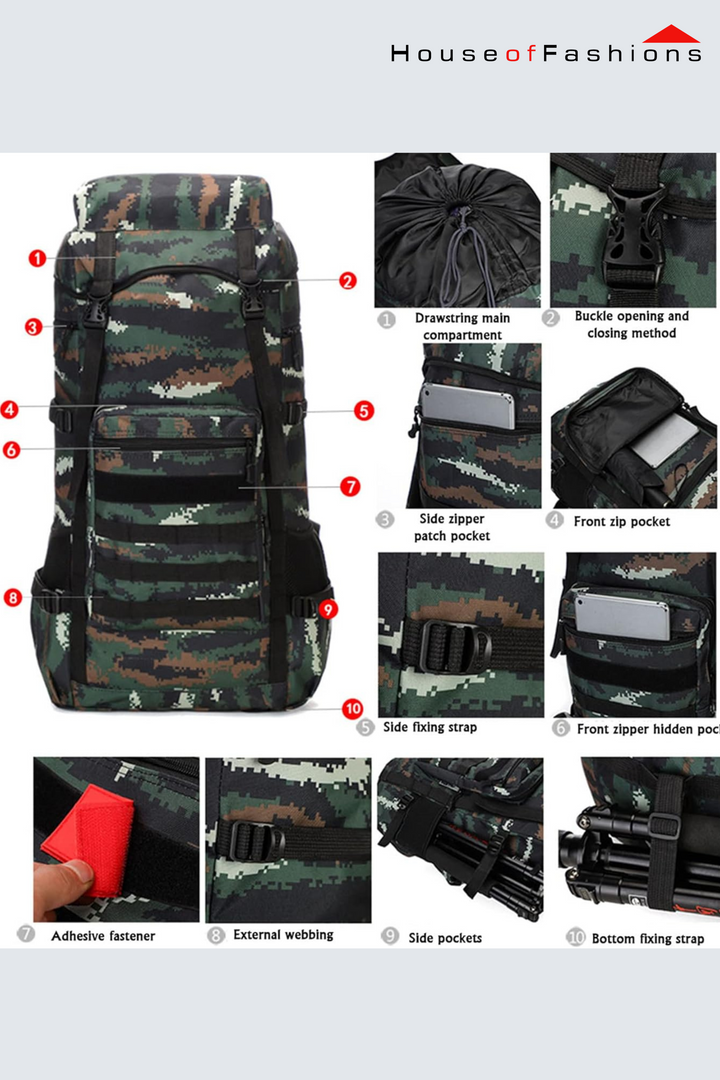 80L Waterproof Ultra-Light Outdoor Backpack – Foldable Hiking, Camping & Travel Bag