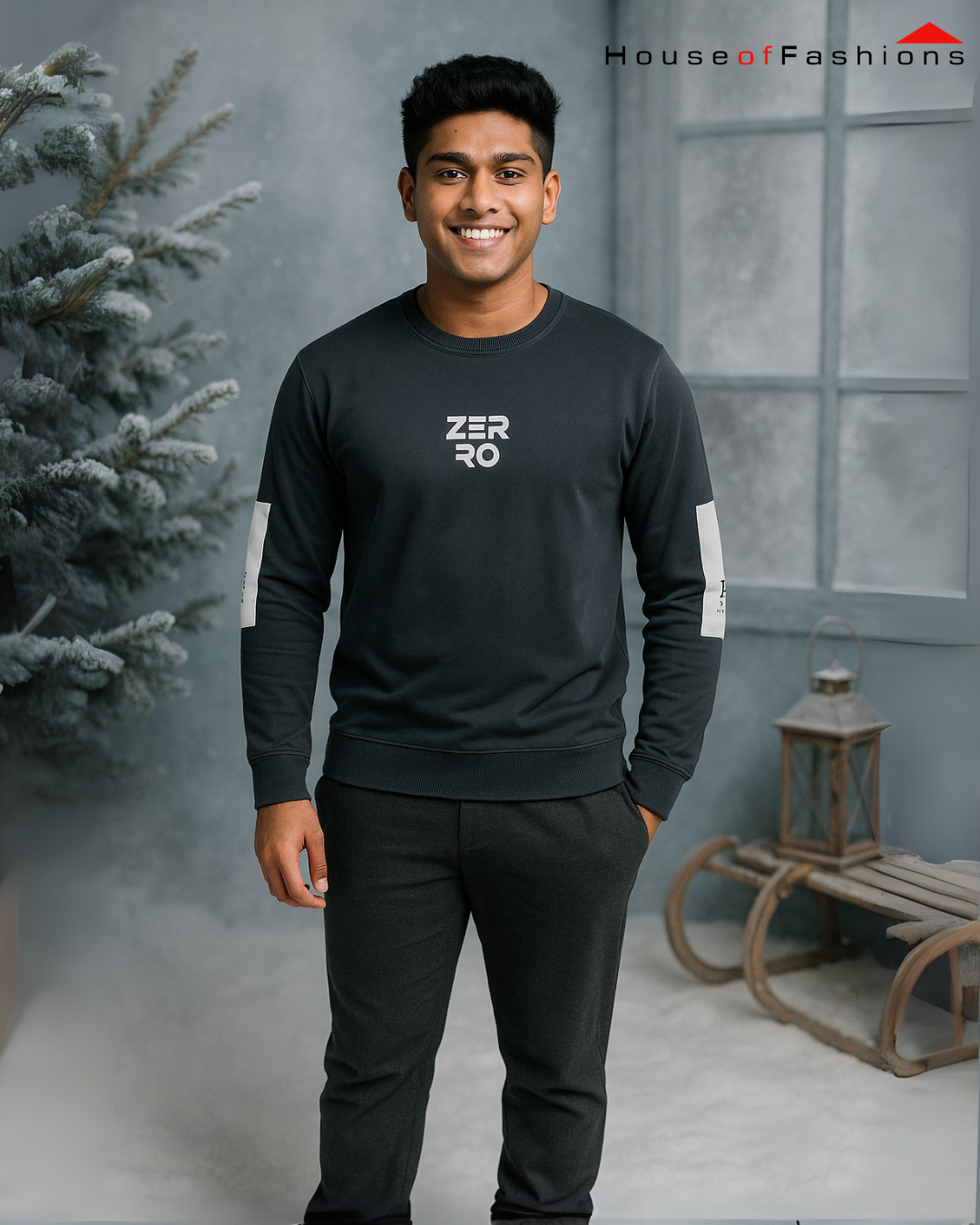 Men Full Sleeve embossed Sweatshirt