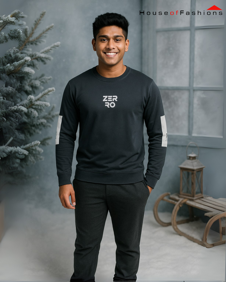 Men Full Sleeve embossed Sweatshirt