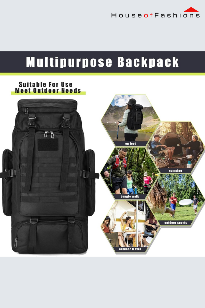 80L Hiking Backpack for Men & Women – Waterproof Outdoor Travel & Trekking Backpack