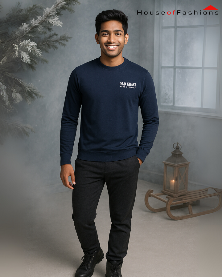 Men Full Sleeve Embroidery Sweatshirt
