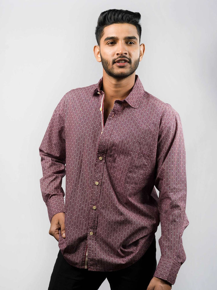 RELAX FIT MAROON PRINTED SHIRT