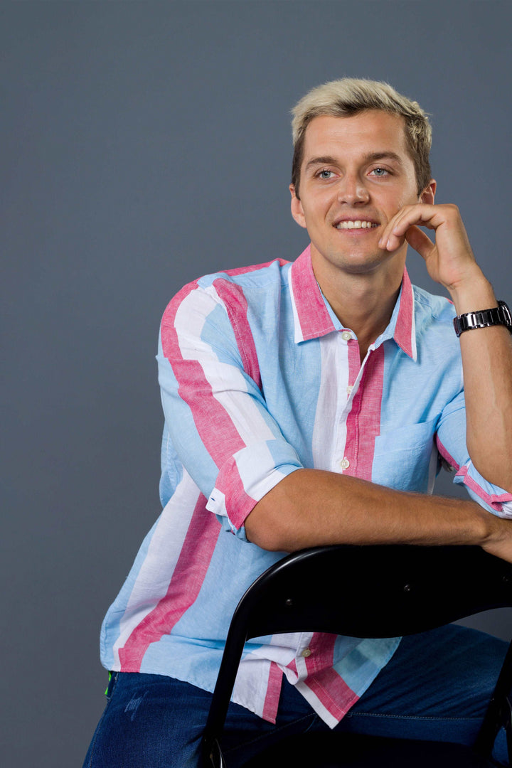 Front Pocket Stripe Shirt