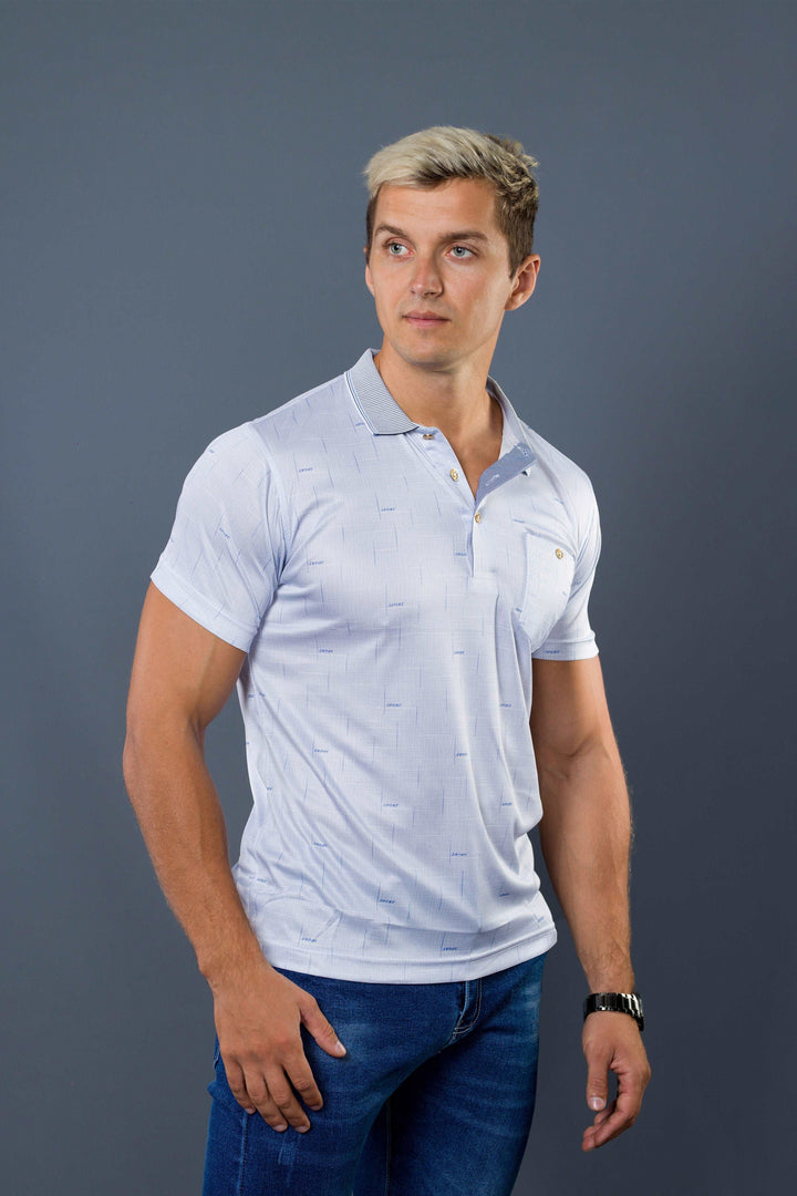 Printed Detail Self Collar T-Shirt