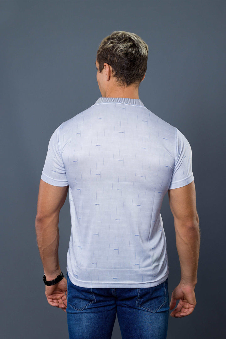 Printed Detail Self Collar T-Shirt