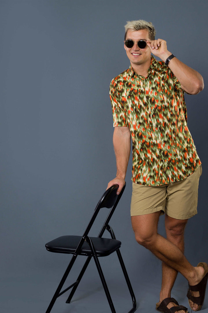 Cuban Collar S/S Shirt (Green)