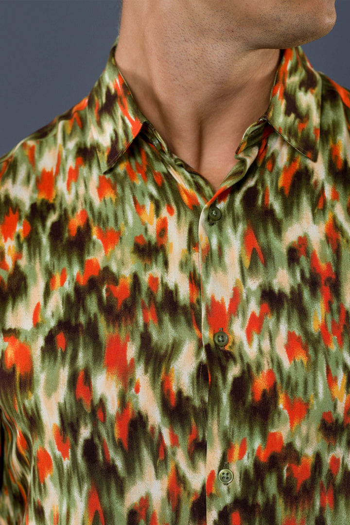 Cuban Collar S/S Shirt (Green)