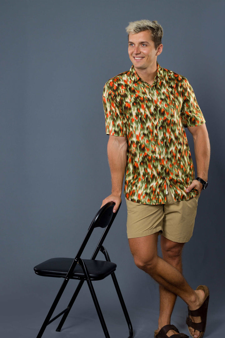 Cuban Collar S/S Shirt (Green)