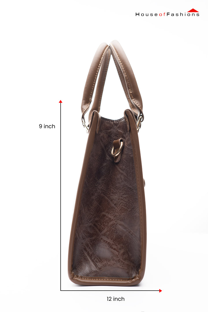 Retro Woman Handbags High Quality Leather Woman Bag 3pcs Set Large Capacity Woman Handbag with Wallet- Coffee