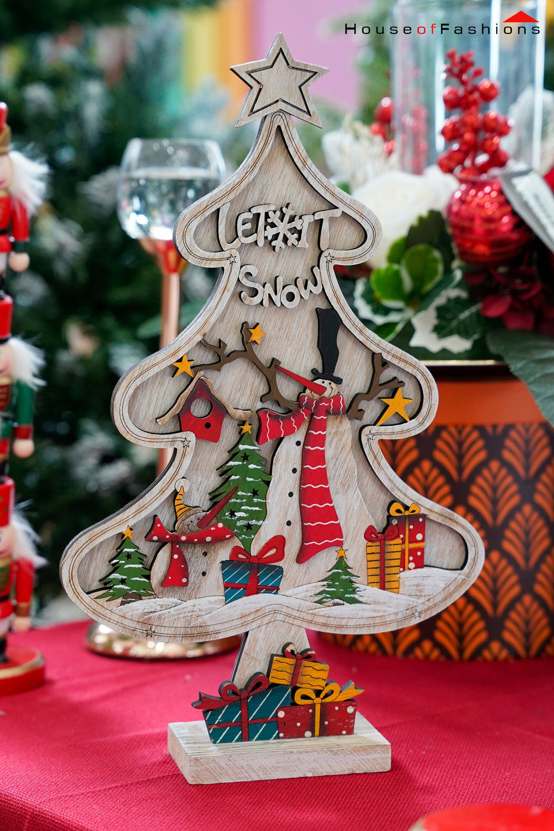 Handcrafted Wooden Christmas Tree Decoration – Festive Home Decor Sri Lanka