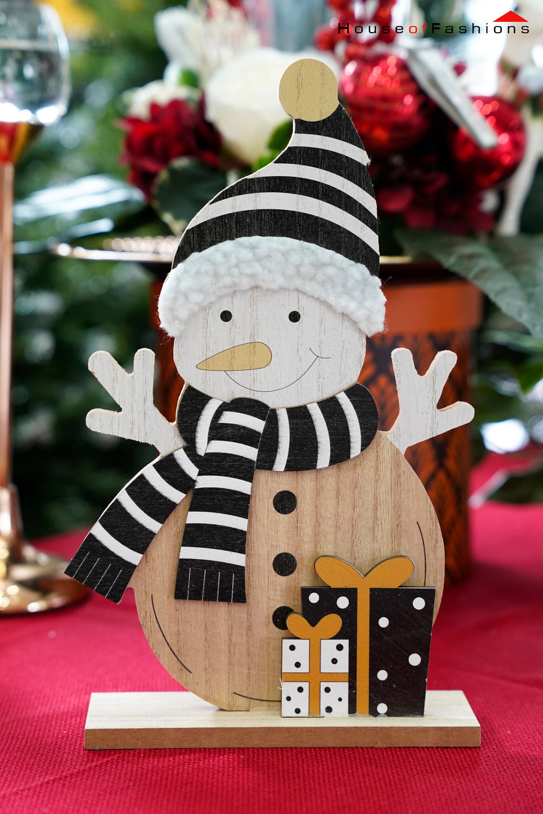 Wooden “Let It Snow” Christmas Tree with Snowman – Festive Table Decoration | House of Fashions Sri Lanka