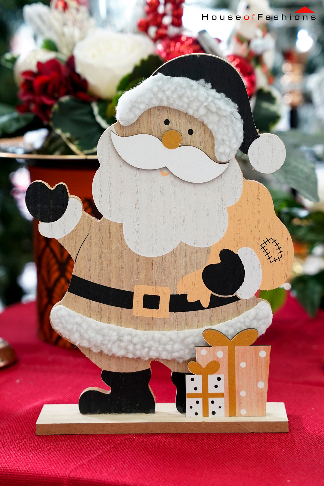 Wooden Santa with Gifts – Handcrafted Christmas Decoration | House of Fashions Sri Lanka