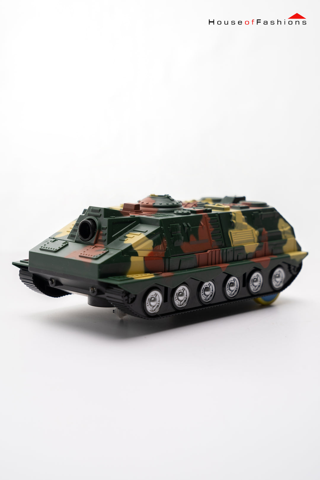 Automatic Deformation 2 in 1 Deformed Armored Army Tank Toy for Kids with 3D LED Lights and Music - Bump and Go Action - Battery Operated