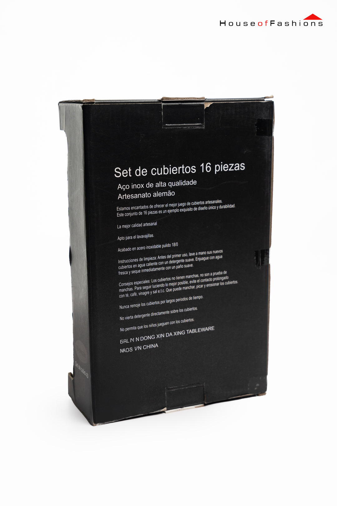 16-Piece Stainless Steel Cutlery Set – Premium Tableware for Sri Lankan Homes in elegant gold packaging box.