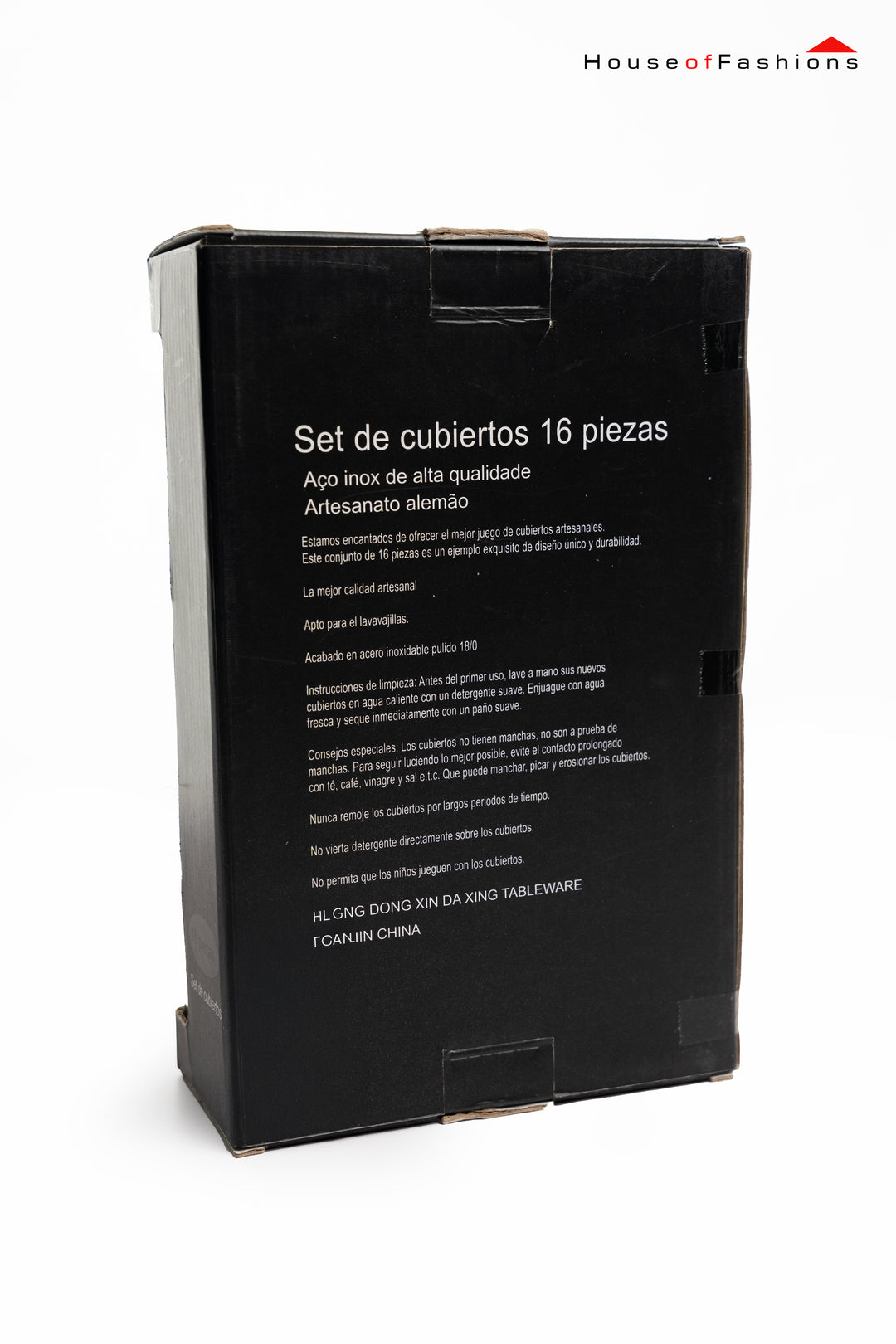 16-Piece Stainless Steel Cutlery Set – Premium Tableware for Sri Lankan Homes - Bronze in black packaging box.