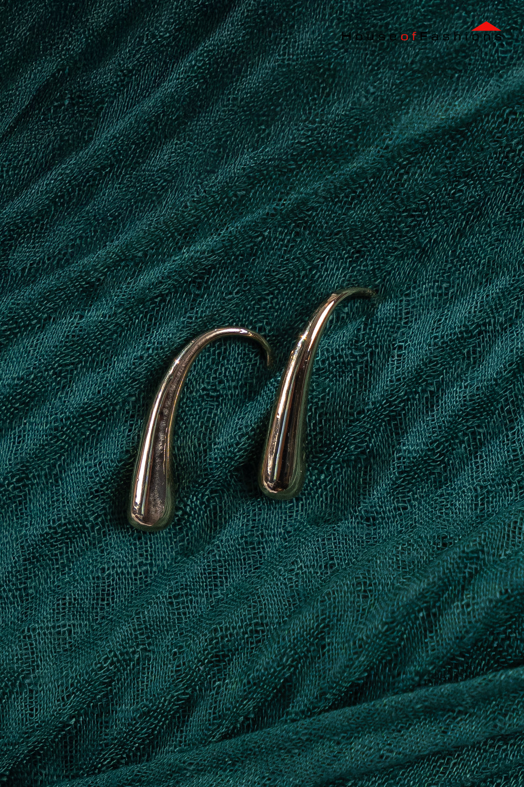 Retro Gold Teardrop Curve Earrings – Simple Alloy Drop Studs for Women