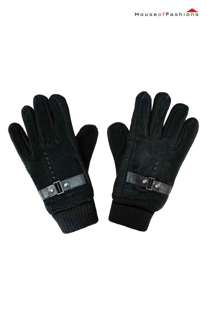 Leather Thermal Warm Gloves for Men Winter Black Fleece Thick Lining Driving Ski Cycling Glove Cold Weather