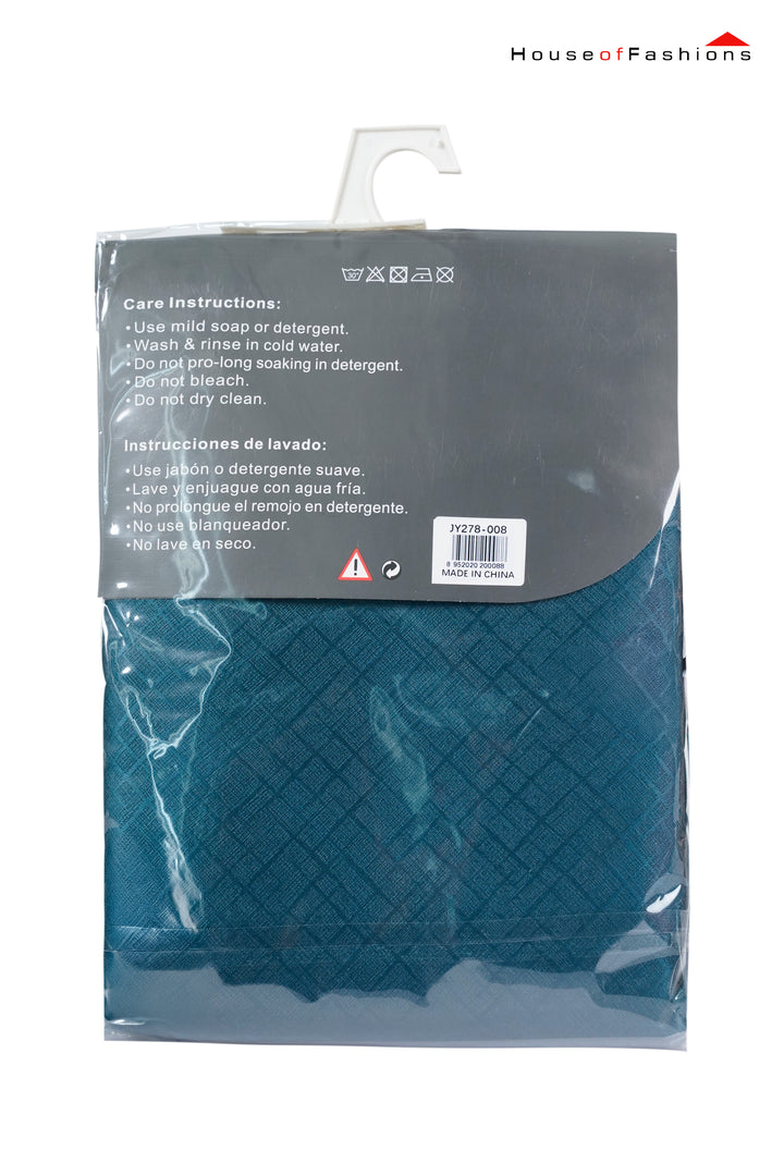 100% Blackout Curtains for Bedroom green panel with care instructions in packaging from House of Fashions