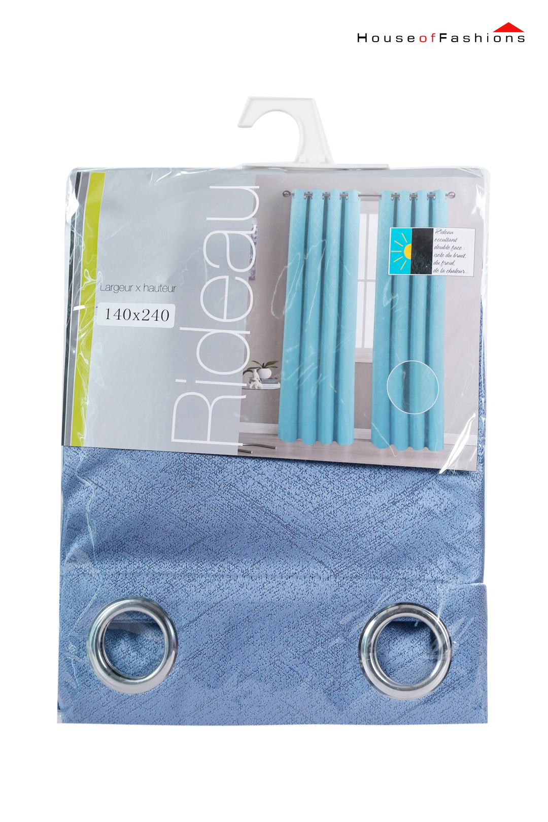 100% Blackout Curtains for Bedroom – Thermal Insulated Drapes in Light Blue, 140cm W x 240cm H, privacy and sunlight block.