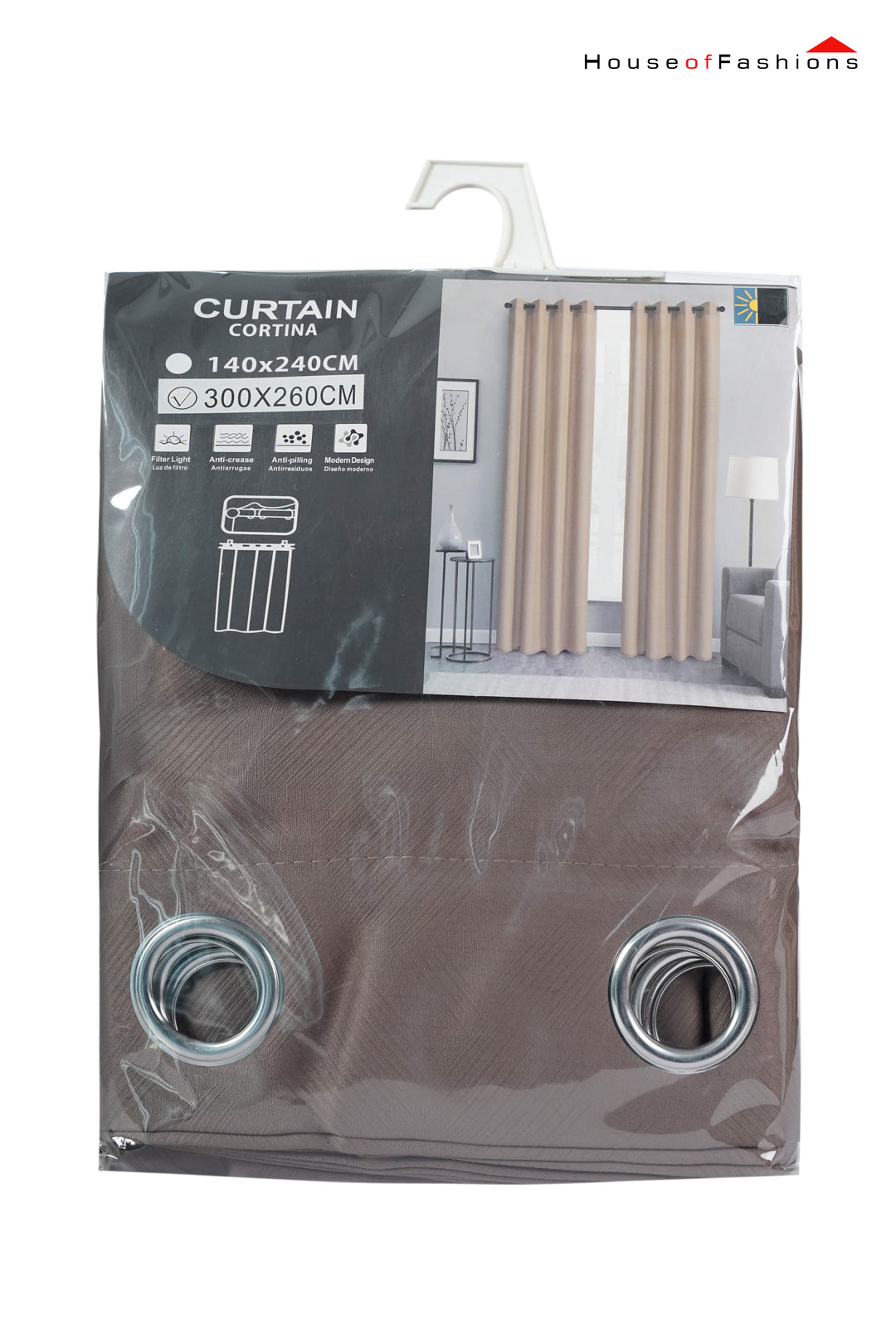 100% Blackout Curtains for Bedroom – Thermal Insulated Drapes – Privacy & Sunlight Block – 1 Panel Brown