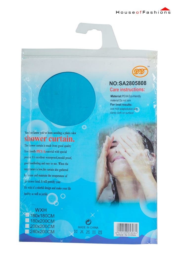 Eco-Friendly PEVA Shower Curtain – Waterproof, Mold-Resistant, Heat Retention – Plain Color Design