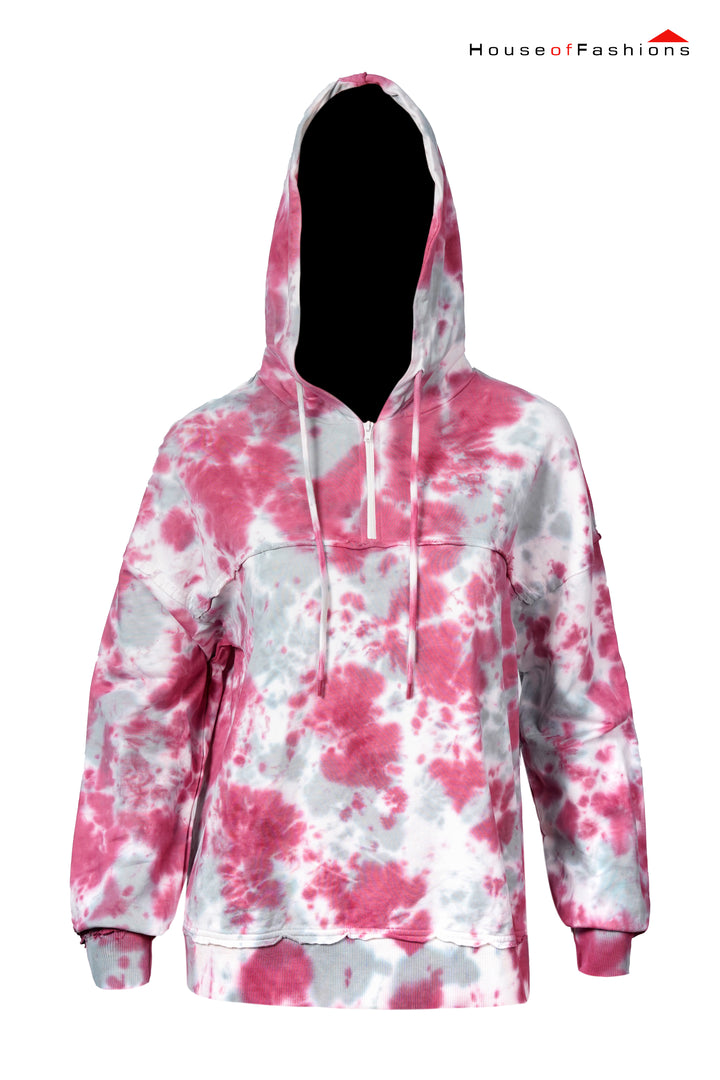 Women's Tie-Dye Hoodie – Long Sleeve Pullover Sweatshirt, Lightweight Hooded Top for Winter