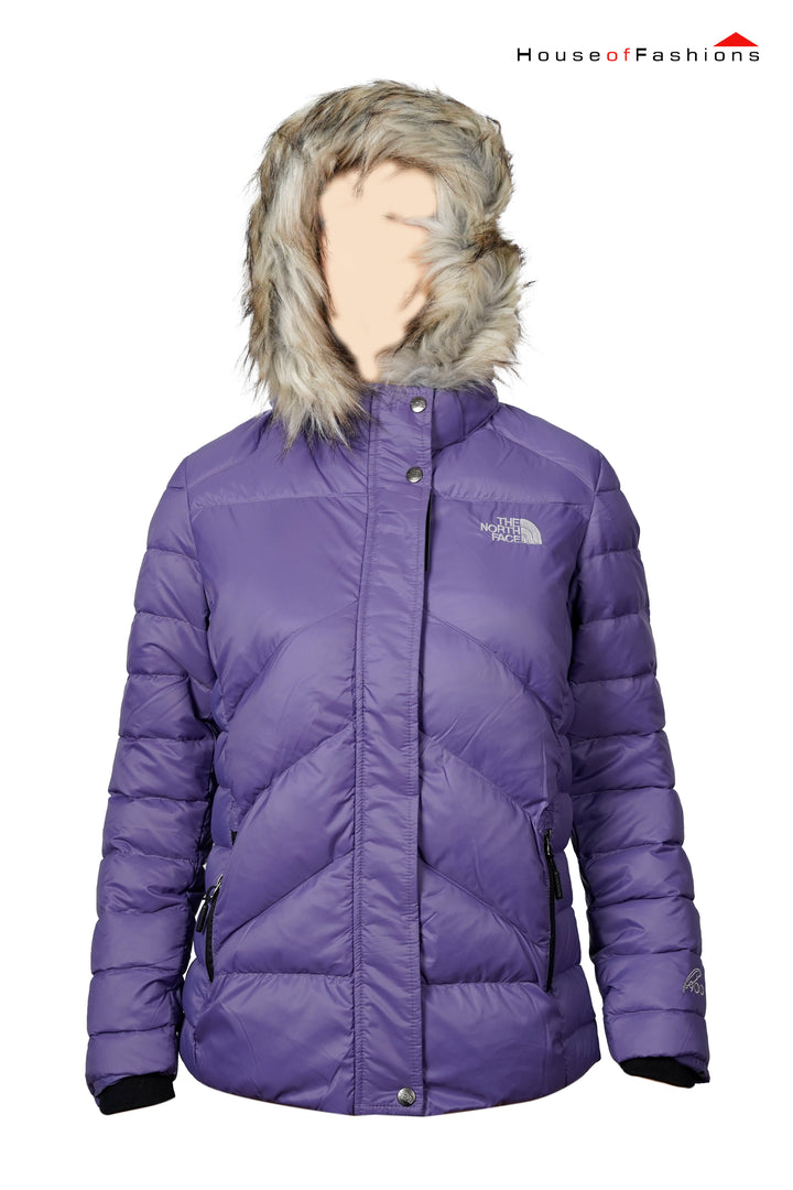 The North Face Women's Purple Insulated Goose Down Full Zip Puffer Winter Jackets