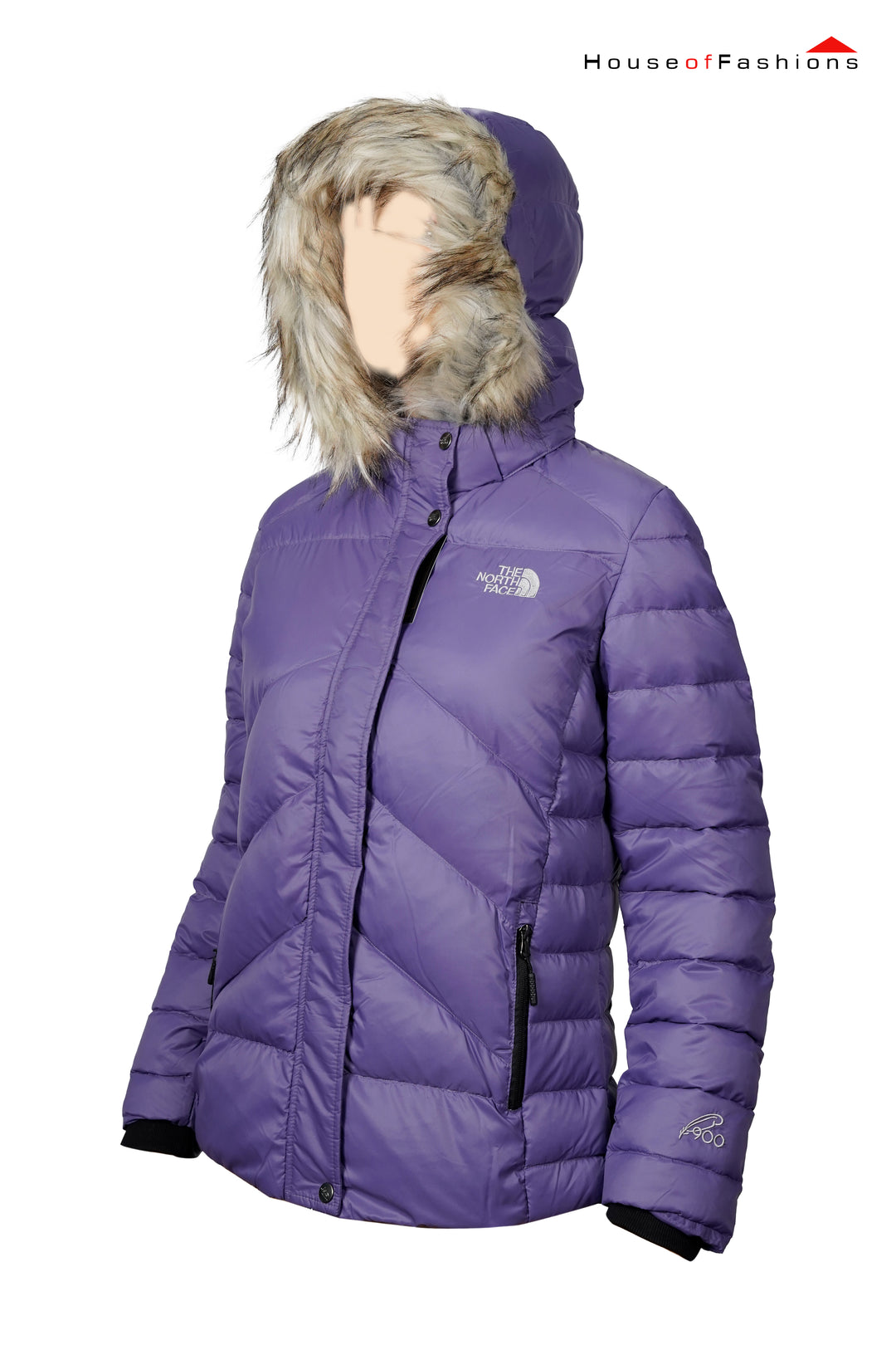 The North Face Women's Purple Insulated Goose Down Full Zip Puffer Winter Jackets