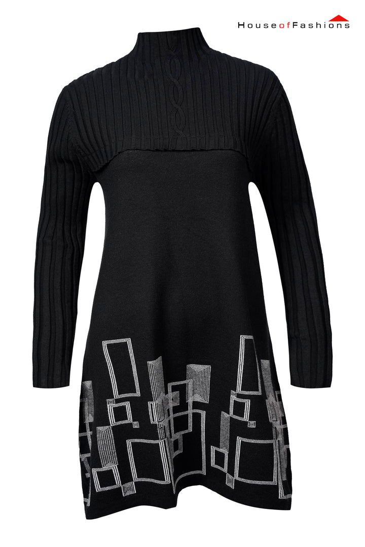 Women's Long Sleeve High Neck Sweater Mini Dress