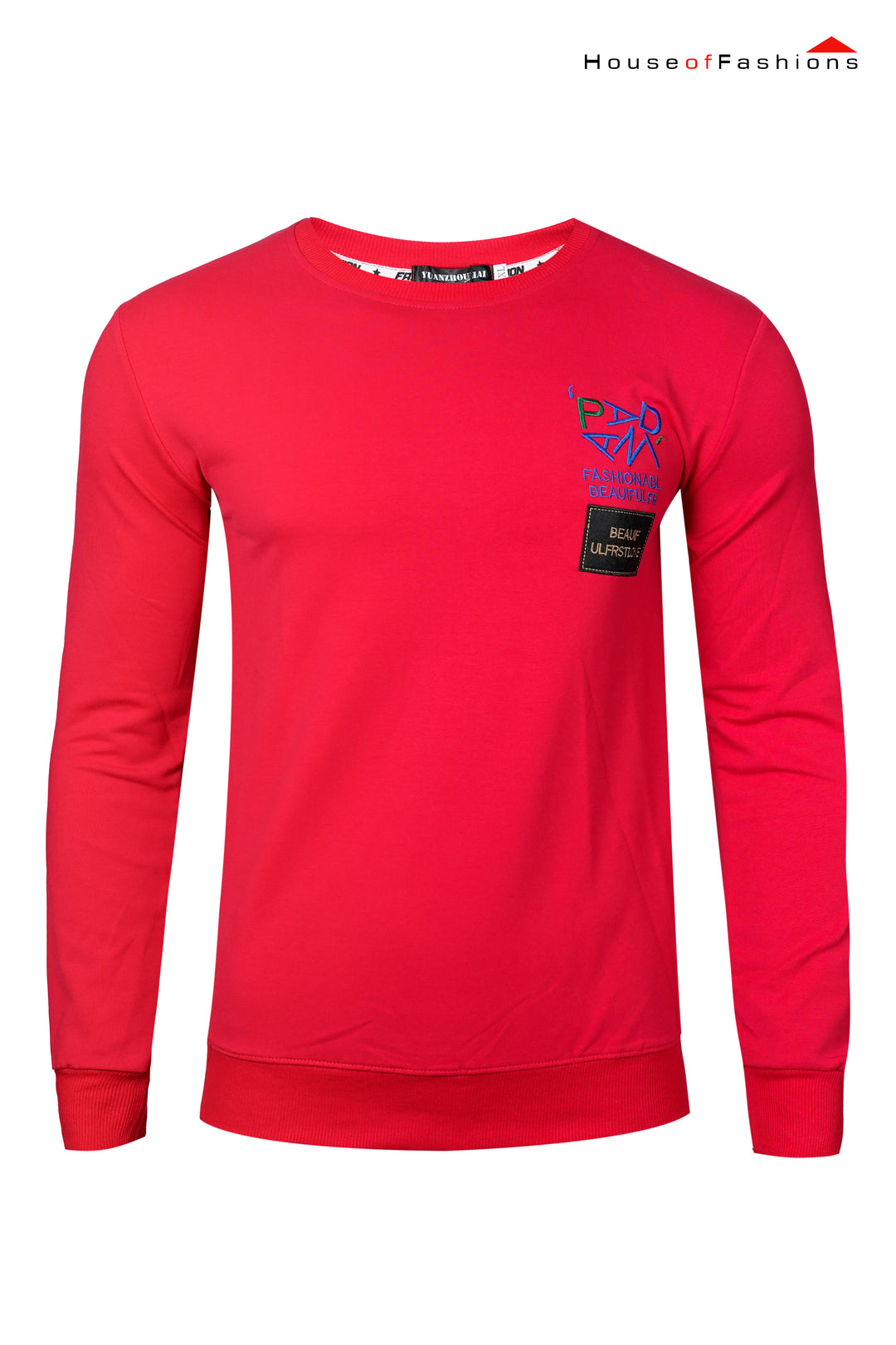 Men Full Sleeve Embroidery Sweatshirt