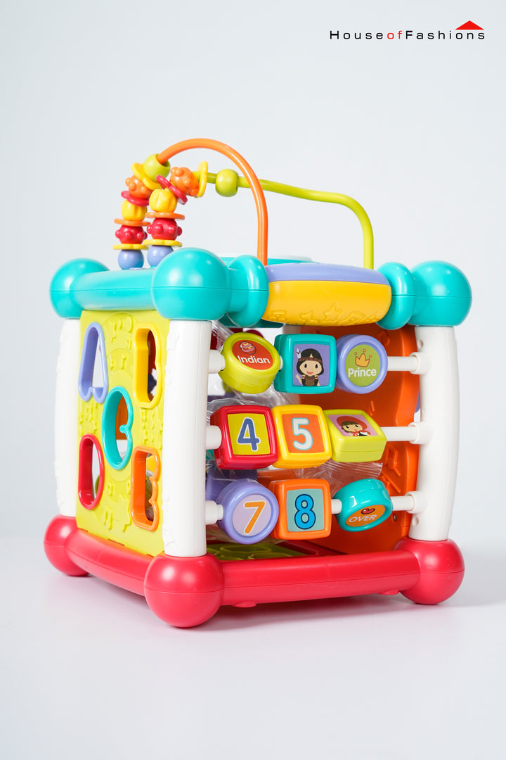 15-in-1 Bluetooth Study Music Activity Cube – Educational Toy with Lights, Music, Shape Sorting & More for Toddlers