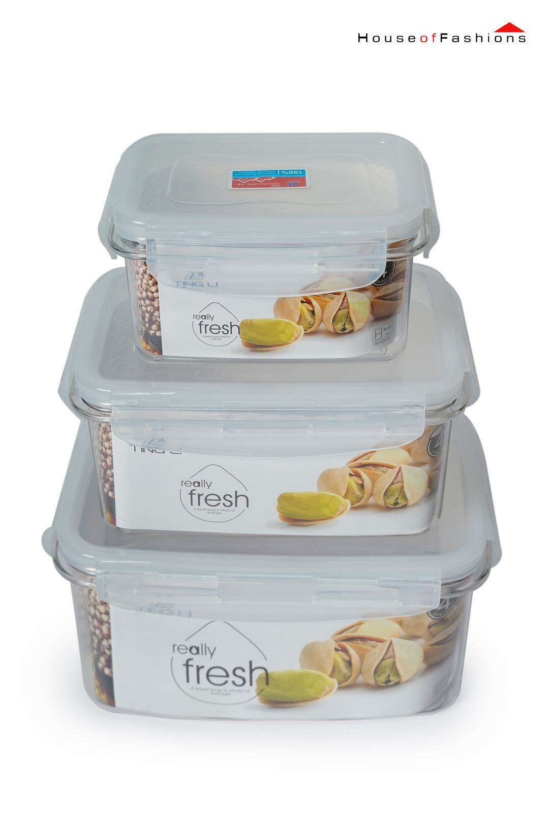 3 Pcs Acrylic Food Container Set – Oven-Proof, BPA-Free, Durable & Transparent Food Storage Boxes