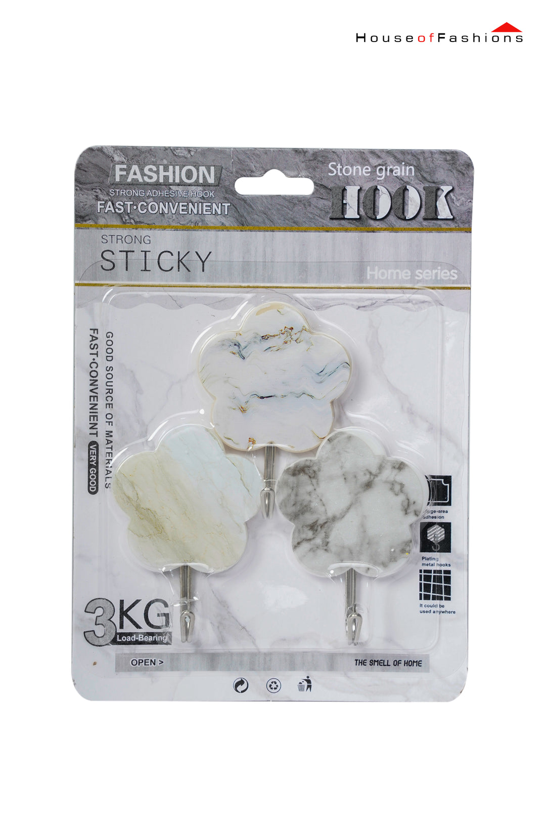Strong Adhesive Wall Hooks – 3-Piece Sticky's Set for Home & Kitchen Organization Sri Lanka