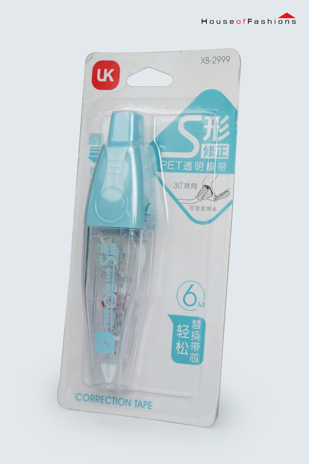 White Out Correction Tape – Refillable & Retractable (6m)