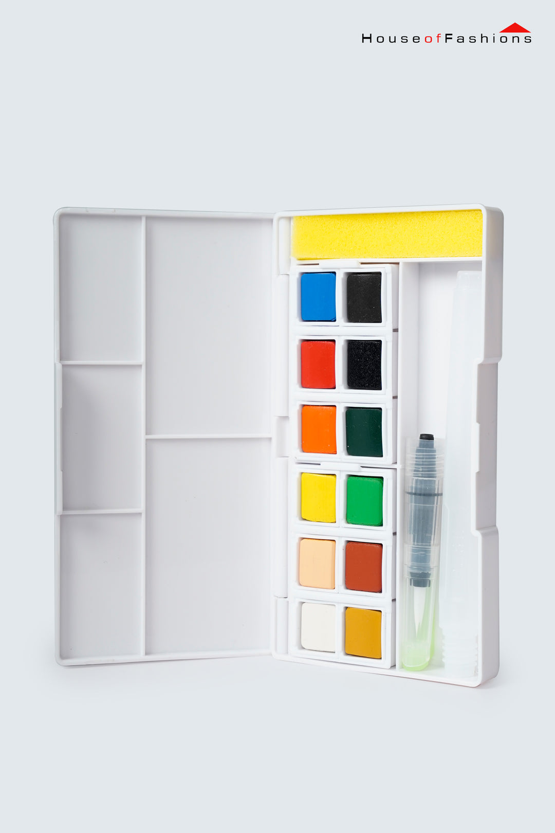 Portable Watercolor Paint Set – 12 Colours + Refillable Brush & Sponge