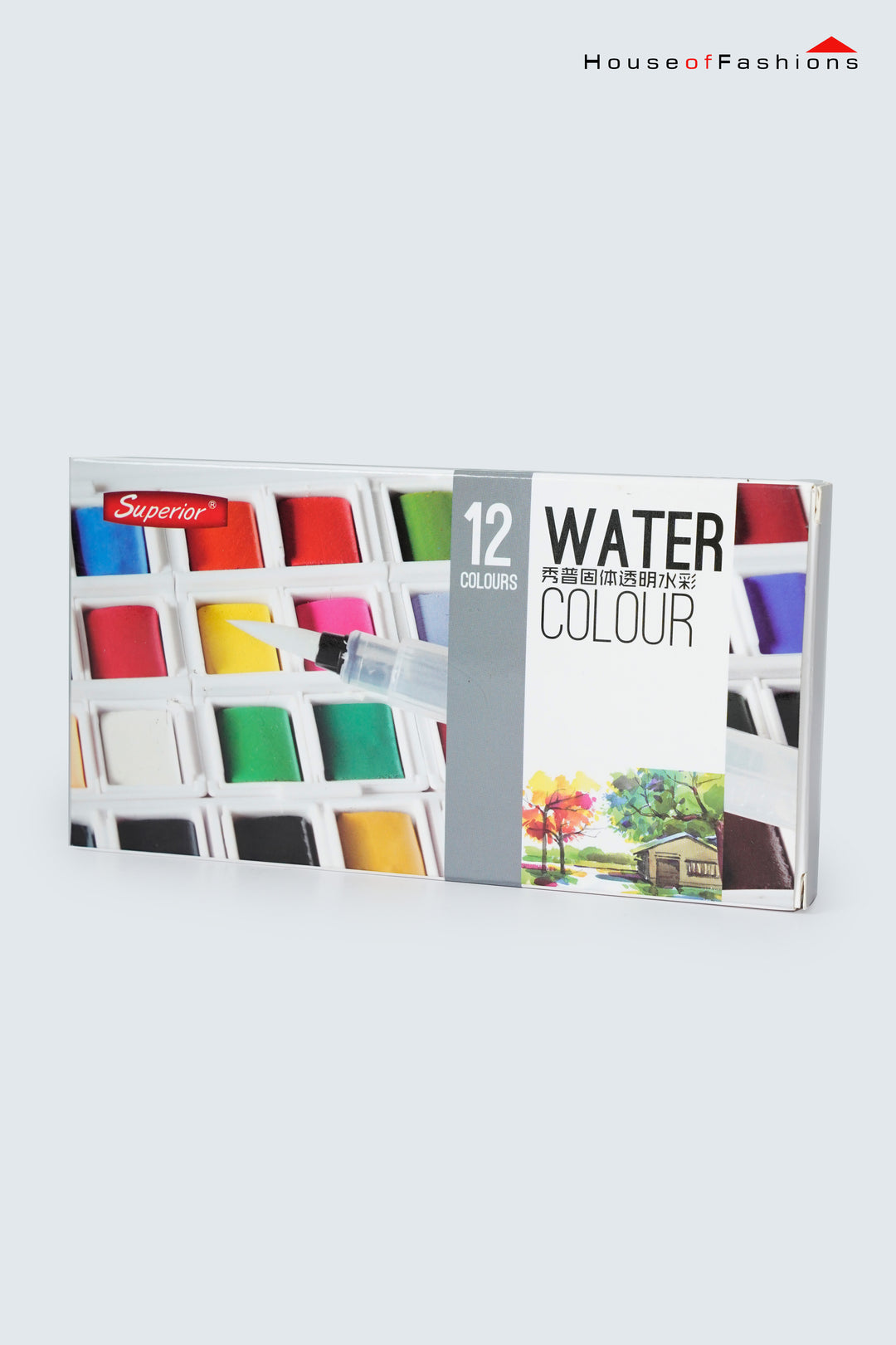 Portable Watercolor Paint Set – 12 Colours + Refillable Brush & Sponge