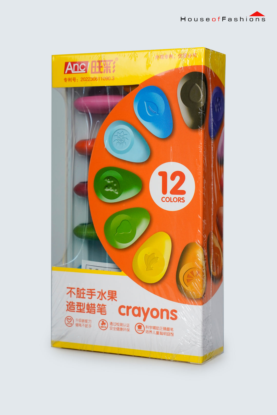 Water-Drop Shape Crayon Oil Pastels – 12 Colors | Non-Dirty Graffiti Crayons for Kid